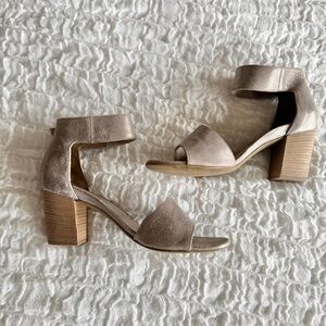 Paul Green Charlene Sandals Size 5 EU (US 7.5) Metallic Block Heel